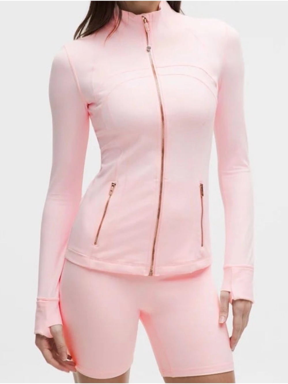 NWT Lululemon Define Jacket Nulu in Size 8 Pink Pearl with Rose Gold
